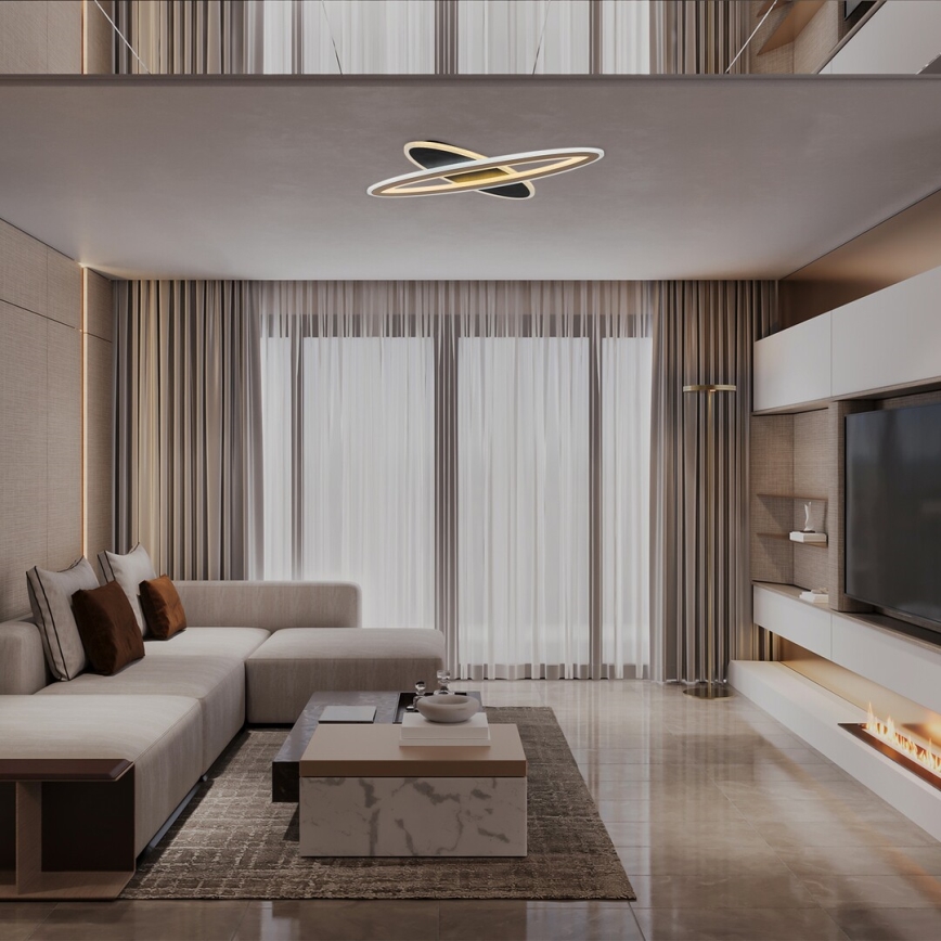 Rabalux - LED Prigušiva stropna svjetiljka LED/70W/230V 3000/4000/6000K crna + daljinski upravljač