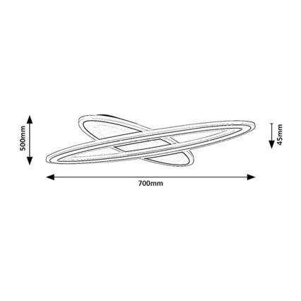 Rabalux - LED Prigušiva stropna svjetiljka LED/70W/230V 3000/4000/6000K crna + daljinski upravljač