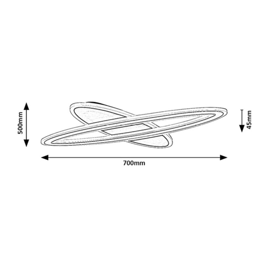 Rabalux - LED Prigušiva stropna svjetiljka LED/70W/230V 3000/4000/6000K crna + daljinski upravljač