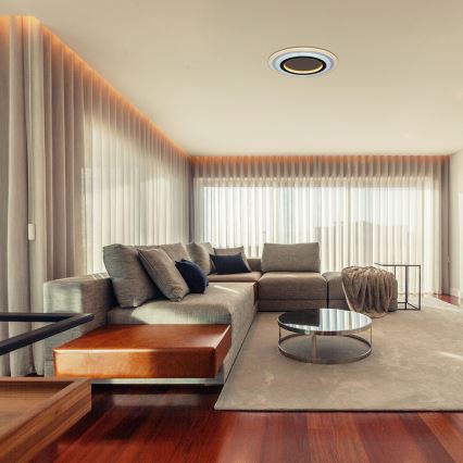 Rabalux - LED Prigušiva stropna svjetiljka LED/56W/230V 3000/4000/6000K mat krom/crna + daljinski upravljač