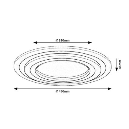 Rabalux - LED stropno svjetlo s mogućnošću prigušivanja LED/56W/230V 3000/4000/6000K matirani krom/crna + daljinski upravljač Ø 45 cm