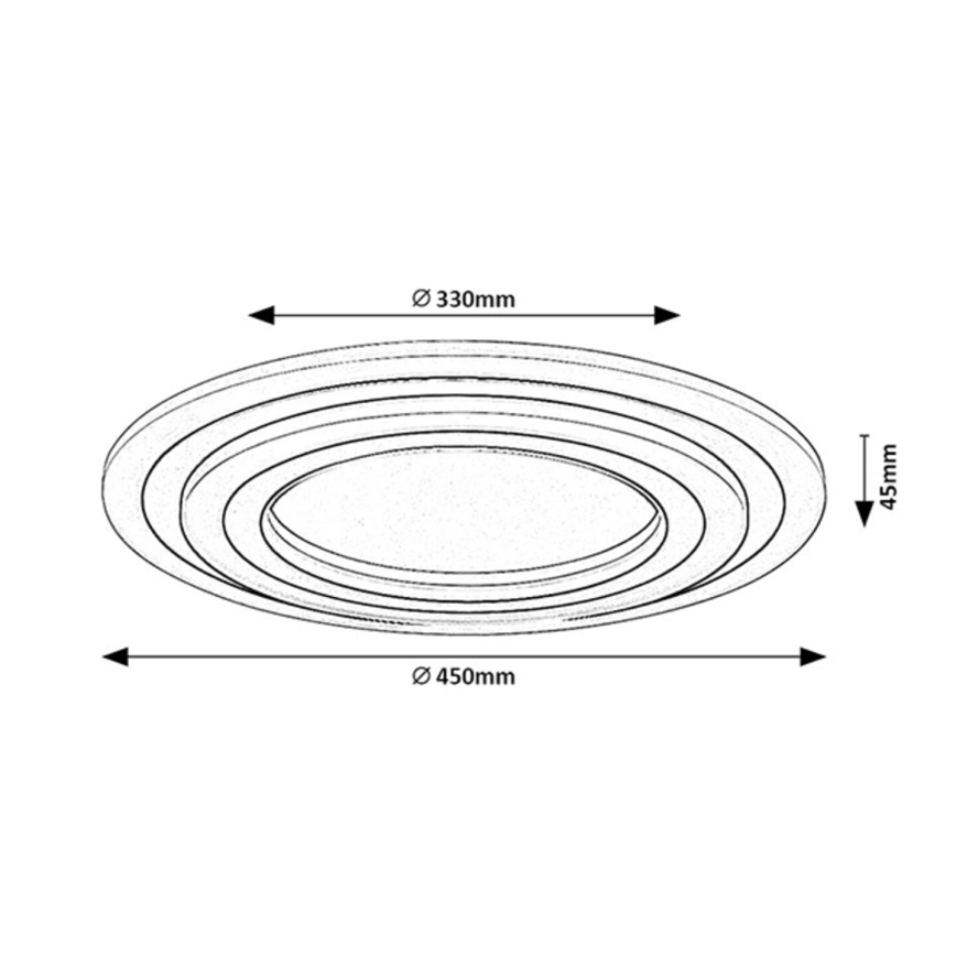 Rabalux - LED stropno svjetlo s mogućnošću prigušivanja LED/56W/230V 3000/4000/6000K matirani krom/crna + daljinski upravljač Ø 45 cm
