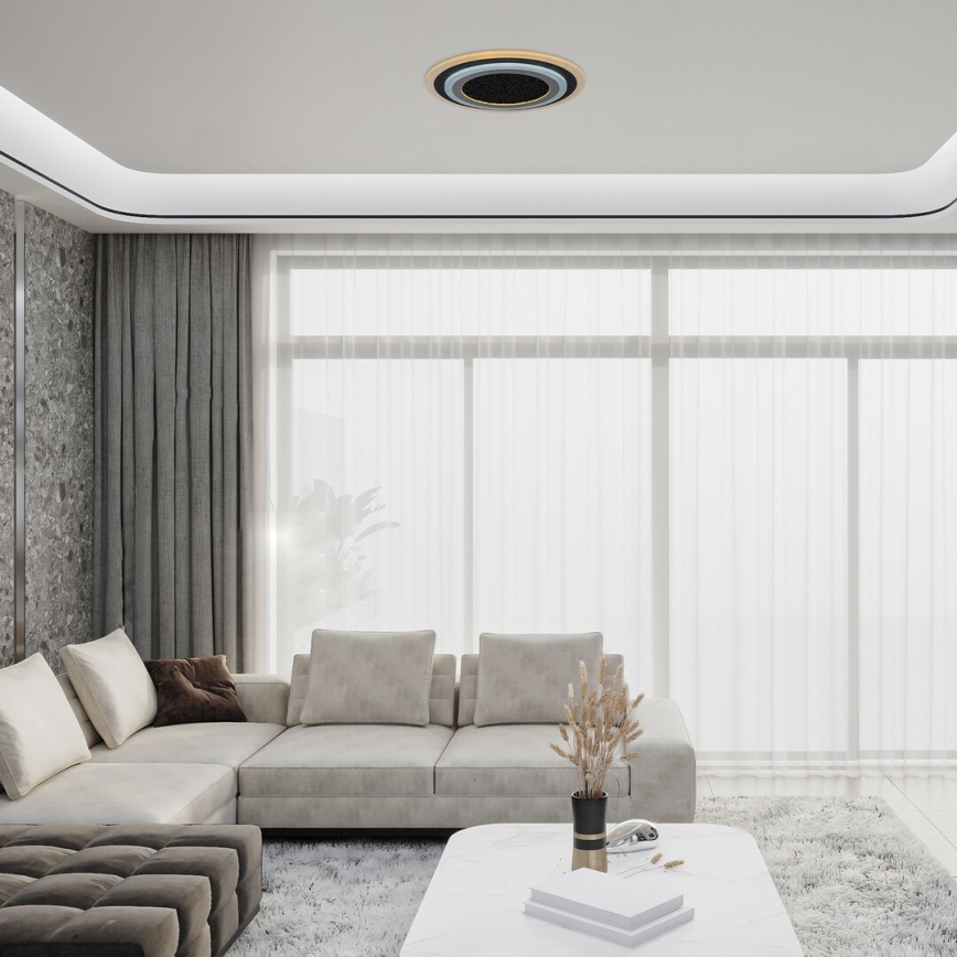 Rabalux - LED Prigušiva stropna svjetiljka LED/56W/230V 3000/4000/6000K crna + daljinski upravljač