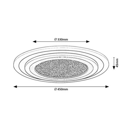 Rabalux - LED stropno svjetlo s prigušivanjem LED/56W/230V 3000/4000/6000K crno + daljinski upravljač prom. 45 cm