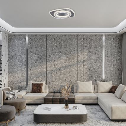 Rabalux - LED prigušivo stropno svjetlo LED/60W/230V 3000/4000/6000K matirani krom + daljinski upravljač 48x48 cm