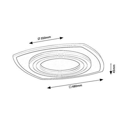 Rabalux - LED prigušivo stropno svjetlo LED/60W/230V 3000/4000/6000K matirani krom + daljinski upravljač 48x48 cm