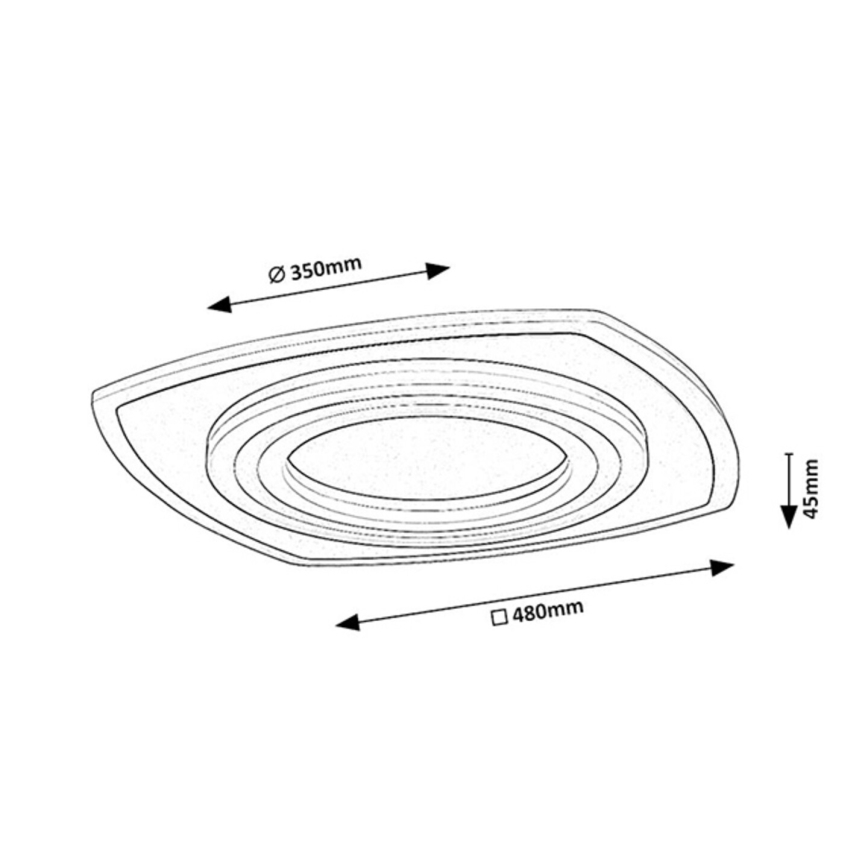 Rabalux - LED prigušivo stropno svjetlo LED/60W/230V 3000/4000/6000K matirani krom + daljinski upravljač 48x48 cm