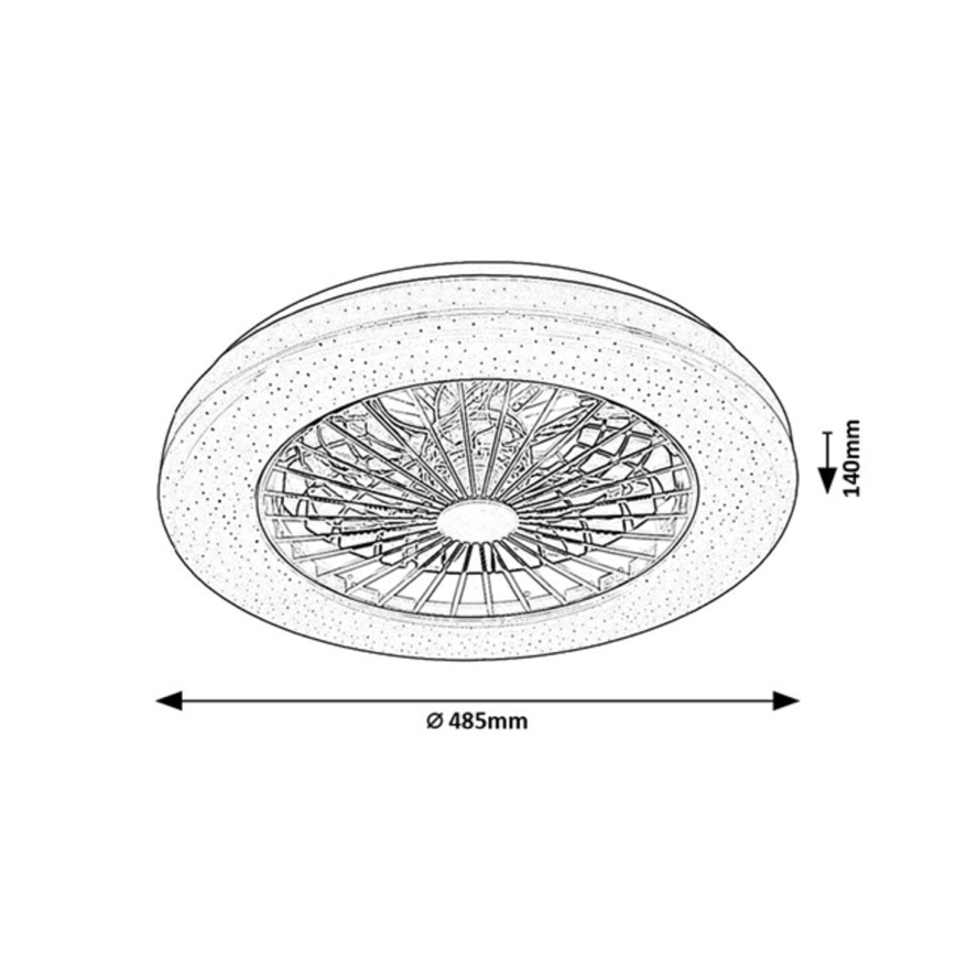 Rabalux - LED Prigušiva stropna svjetiljka s ventilatorom LED/48W/230V 3000-6500K + daljinski upravljač