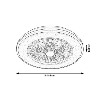 Rabalux - LED stropna svjetiljka s ventilatorom, prigušivač svjetla LED/48W/230V 3000-6500K + daljinski upravljač