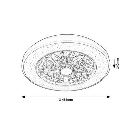 Rabalux - LED Prigušiva stropna svjetiljka s ventilatorom LED/48W/230V 3000-6500K + daljinski upravljač