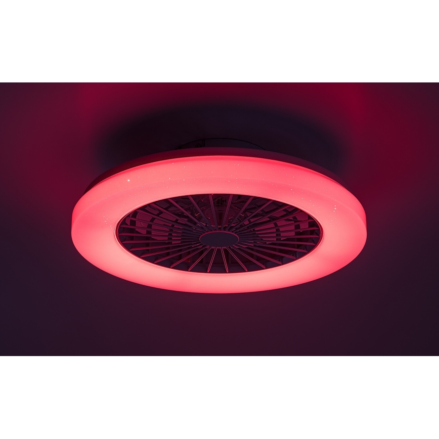 Rabalux - LED RGB Prigušiva stropna svjetiljka s ventilatorom LED/48W/230V 3000-6500K + daljinski upravljač