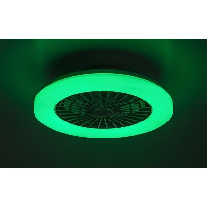 Rabalux - LED RGB Prigušiva stropna svjetiljka s ventilatorom LED/48W/230V 3000-6500K + daljinski upravljač