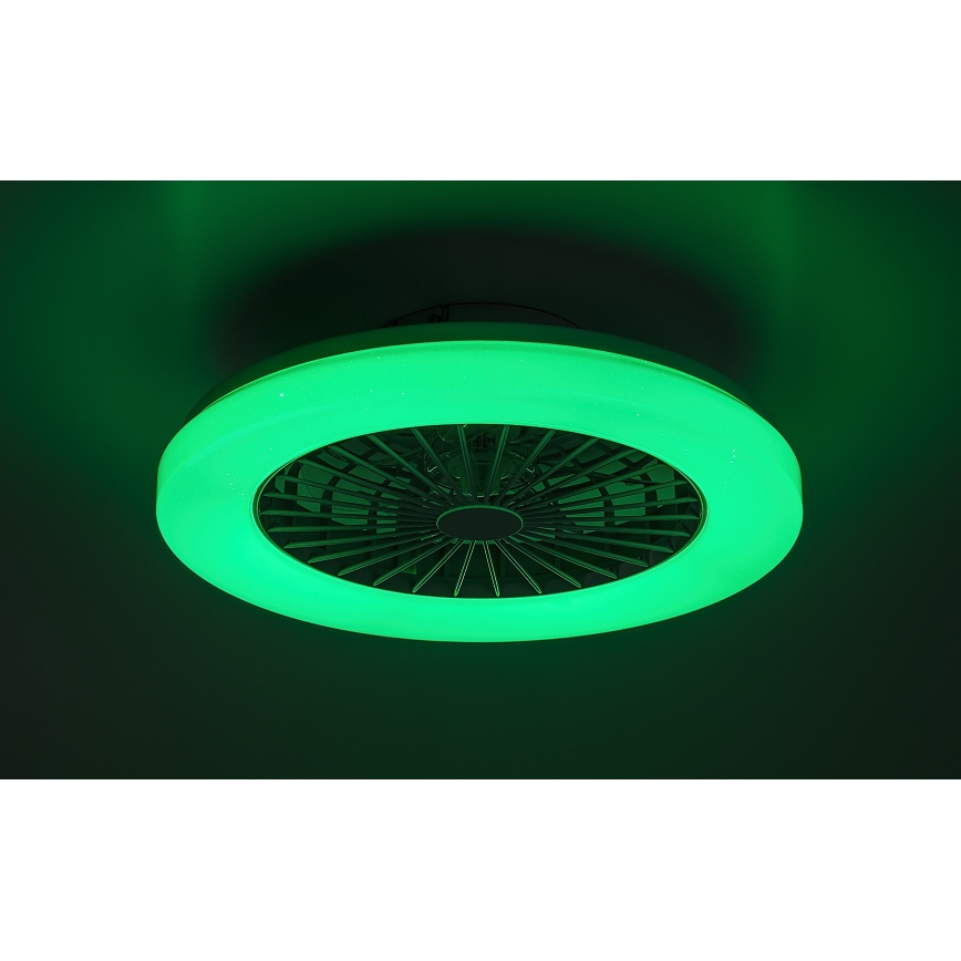 Rabalux - LED RGB Prigušiva stropna svjetiljka s ventilatorom LED/48W/230V 3000-6500K + daljinski upravljač