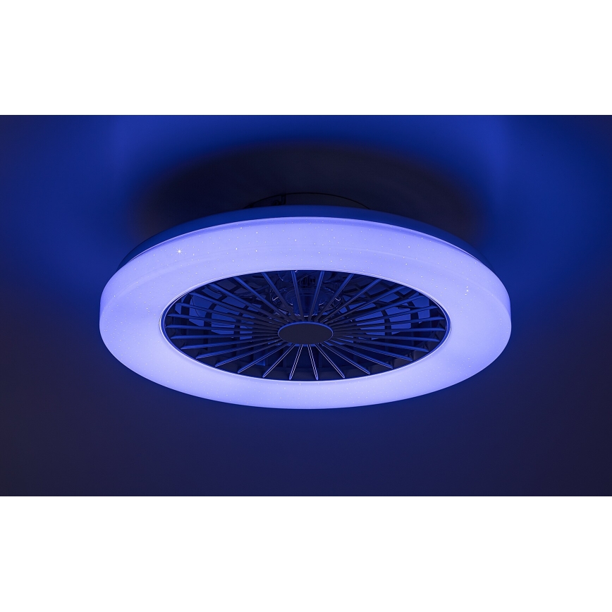 Rabalux - LED RGB Prigušiva stropna svjetiljka s ventilatorom LED/48W/230V 3000-6500K + daljinski upravljač