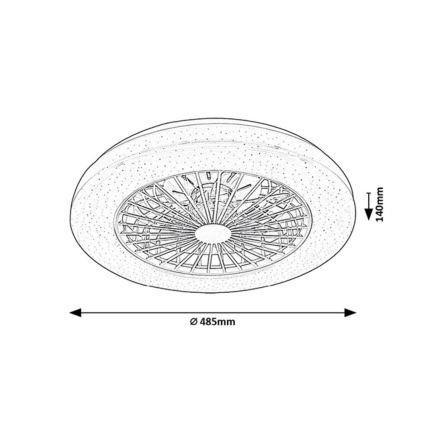 Rabalux - LED RGB Prigušiva stropna svjetiljka s ventilatorom LED/48W/230V 3000-6500K + daljinski upravljač