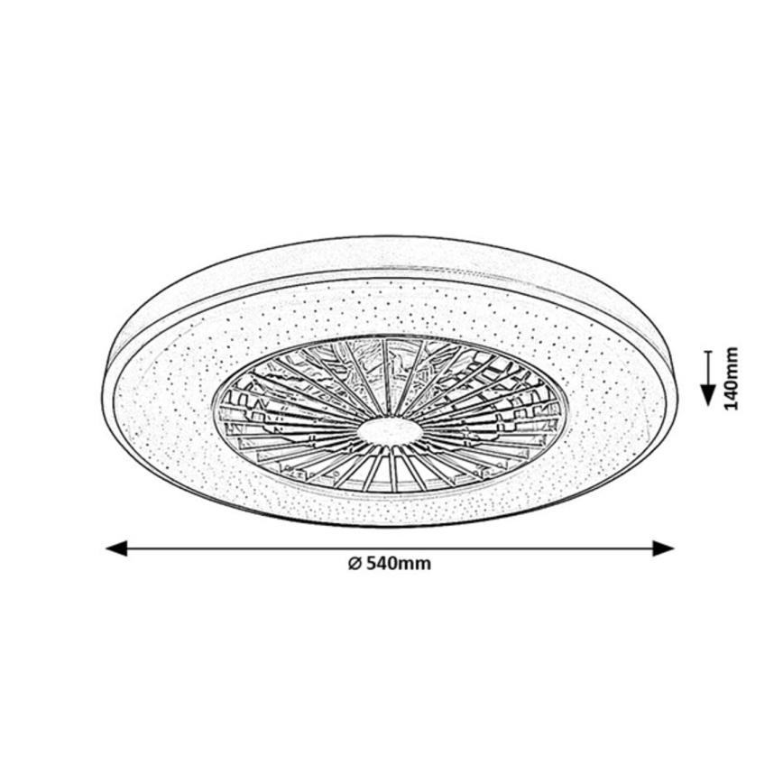 Rabalux - LED Prigušiva stropna svjetiljka s ventilatorom LED/72W/230V 3000-6500K + daljinski upravljač