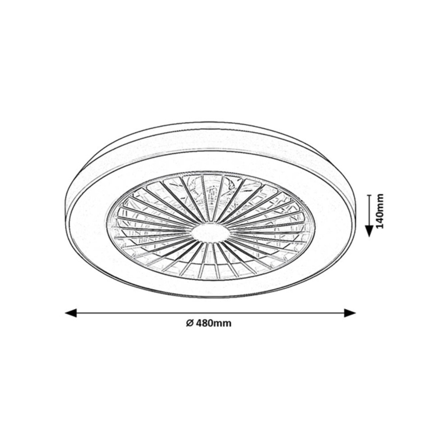 Rabalux - LED Prigušiva stropna svjetiljka s ventilatorom LED/40W/230V 3000/4000/6000K Wi-Fi + daljinski upravljač