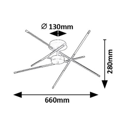 Rabalux - LED Nadgradni luster LED/40W/230V 3000K crna