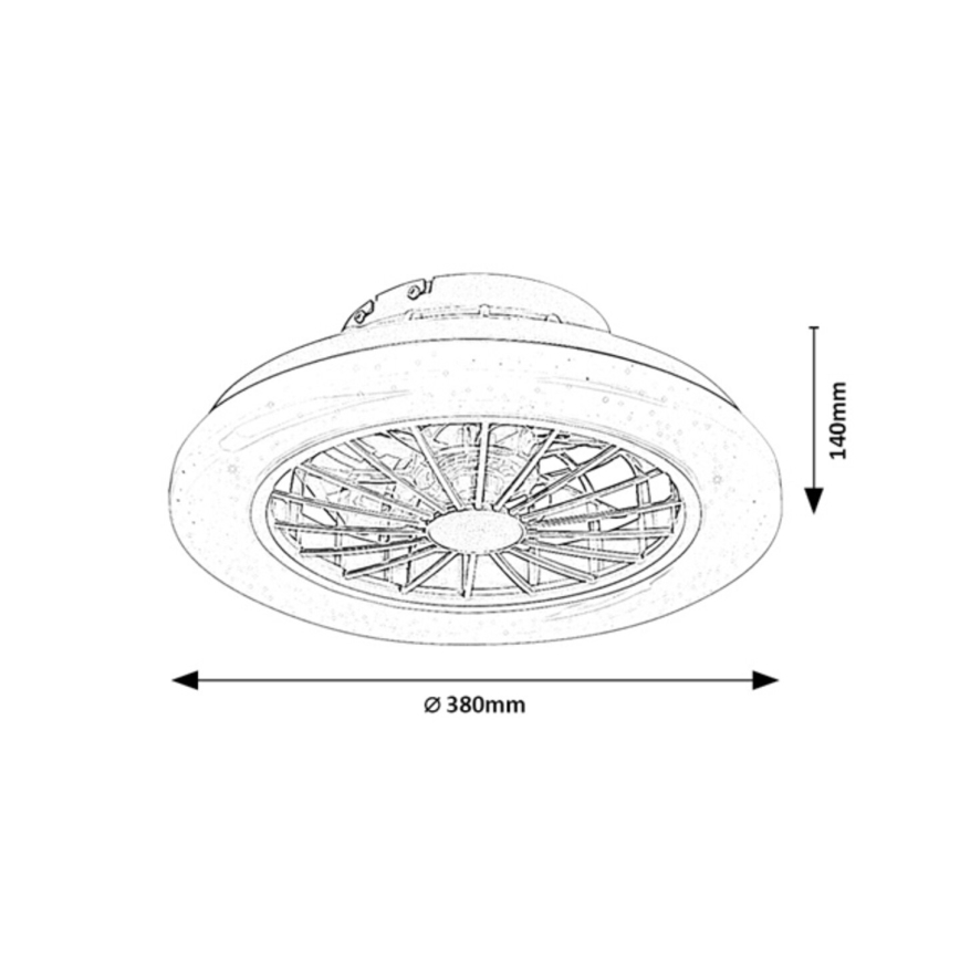 Rabalux - LED stropna svjetiljka s ventilatorom s mogućnošću prigušivanja LED/24W/230V 3000-6500K + daljinski upravljač