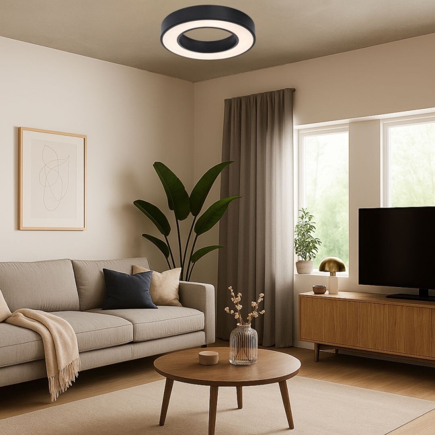 Rabalux - LED stropna svjetiljka LED/24W/230V 3000/4000/6500K Ø 40 cm crna
