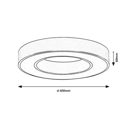 Rabalux - LED stropna svjetiljka LED/24W/230V 3000/4000/6500K Ø 40 cm crna