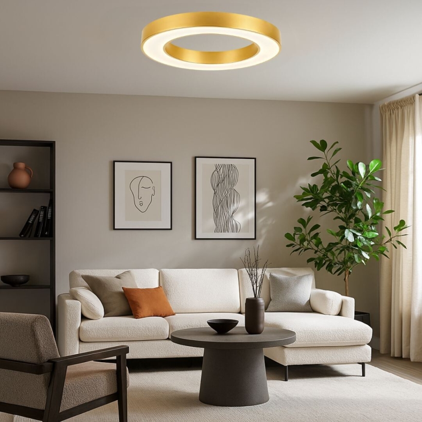 Rabalux - LED prigušiva stropna svjetiljka LED/45W/230V 3000-6500K prom. 60 cm zlatna + daljinski upravljač
