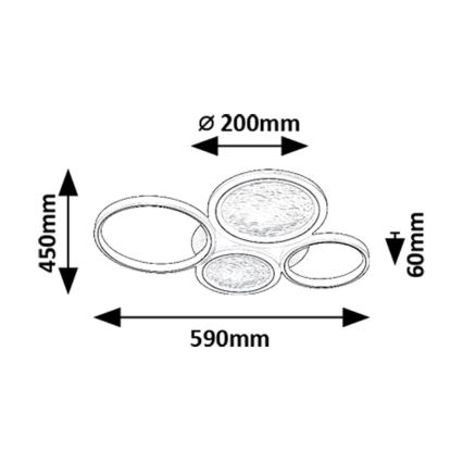 Rabalux - LED Prigušiva stropna svjetiljka LED/40W/230V 3000-6500K + daljinski upravljač