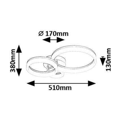 Rabalux - LED stropna svjetiljka LED/24W/230V 3000/4000/6500K 38x51 cm matni krom