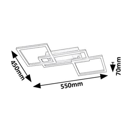 Rabalux - LED stropno svjetlo s mogućnošću prigušivanja LED/40W/230V 3000-6500K 45x55 cm + daljinski upravljač