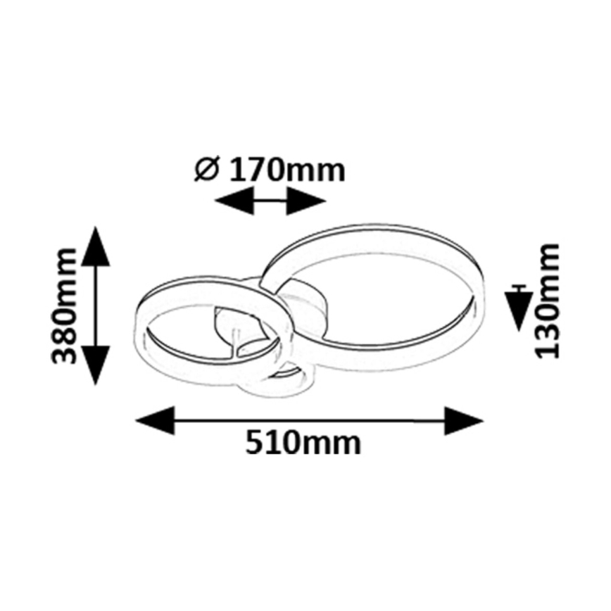 Rabalux - LED Stropna svjetiljka LED/24W/230V 3000/4000/6500K crna