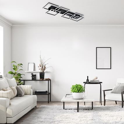 Rabalux - LED stropna svjetiljka s mogućnošću prigušenja LED/40W/230V 3000-6500K 33x100 cm crna + daljinski upravljač
