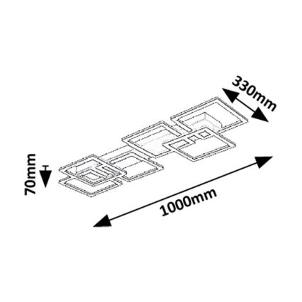 Rabalux - LED stropna svjetiljka s mogućnošću prigušenja LED/40W/230V 3000-6500K 33x100 cm crna + daljinski upravljač