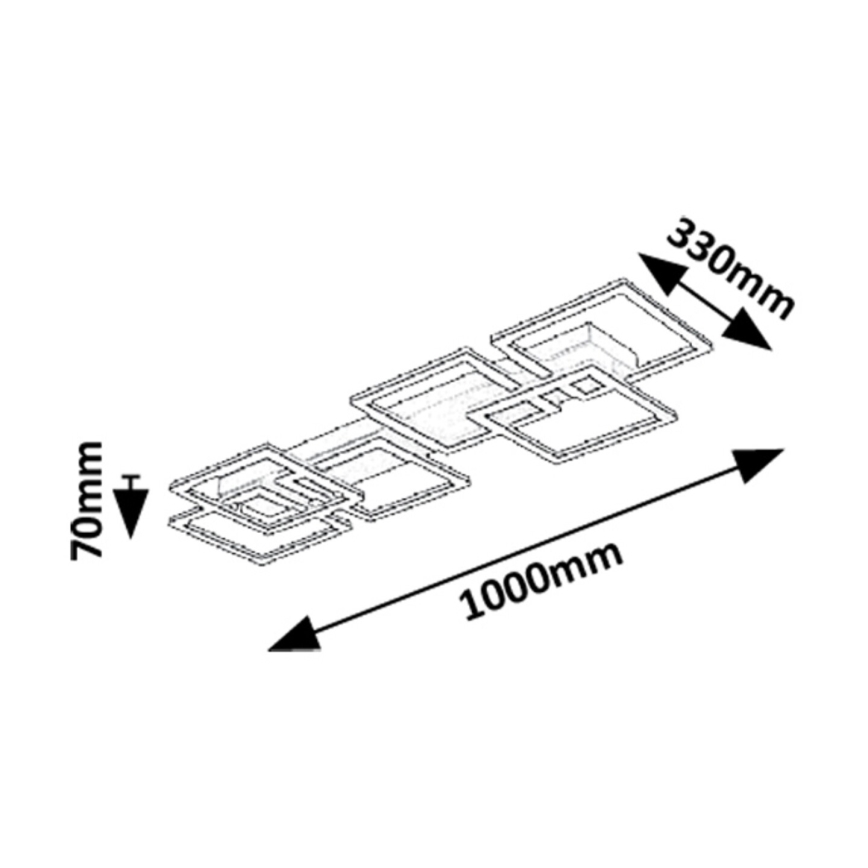 Rabalux - LED stropna svjetiljka s mogućnošću prigušenja LED/40W/230V 3000-6500K 33x100 cm crna + daljinski upravljač