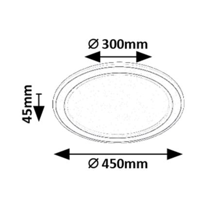 Rabalux - LED RGB Prigušiva stropna svjetiljka LED/22W/230V 3000-6500K + daljinski upravljač