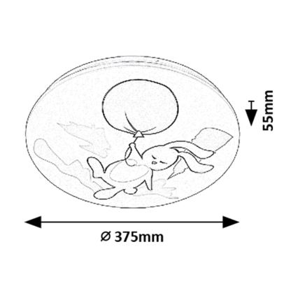 Rabalux - LED dječja stropna svjetiljka LED/24W/230V 3000K Ø 37,5 cm