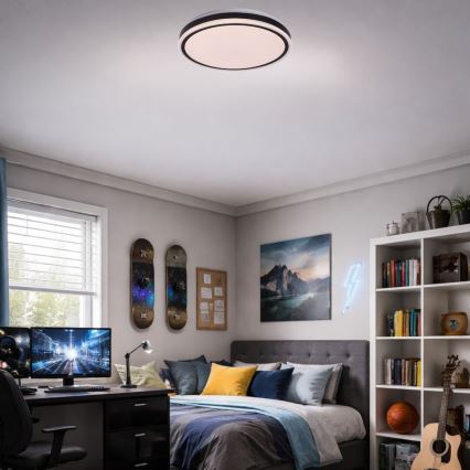 Rabalux - LED prigušivo stropno svjetlo LED/20W/230V 3000-6500K Ø 38,5 cm crno + daljinski upravljač