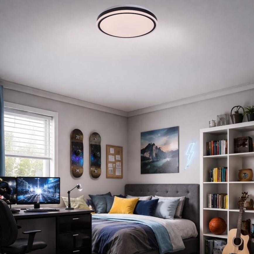 Rabalux - LED prigušivo stropno svjetlo LED/20W/230V 3000-6500K Ø 38,5 cm crno + daljinski upravljač