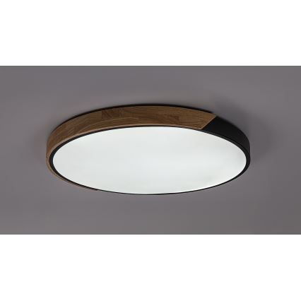 Rabalux - LED stropna svjetiljka LED/42W/230V 3000/4000/6500K crna/hrast Ø 61 cm