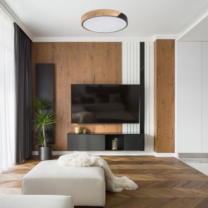 Rabalux - LED stropna svjetiljka LED/42W/230V 3000/4000/6500K crna/hrast Ø 41 cm
