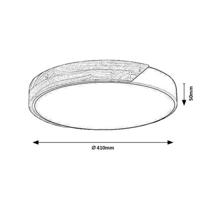 Rabalux - LED stropna svjetiljka LED/42W/230V 3000/4000/6500K crna/hrast Ø 41 cm