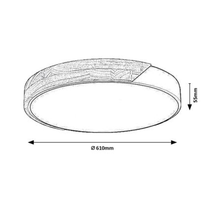 Rabalux - LED stropno svjetlo LED/40W/230V 3000/4000/6500K bijela/hrast, promjer 61 cm