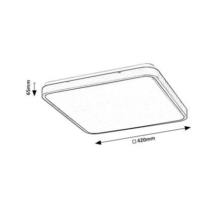 Rabalux - LED Stropna svjetiljka za kupaonicu LED/36W/230V 3000/4000/6000K IP44 42x42 cm bijela