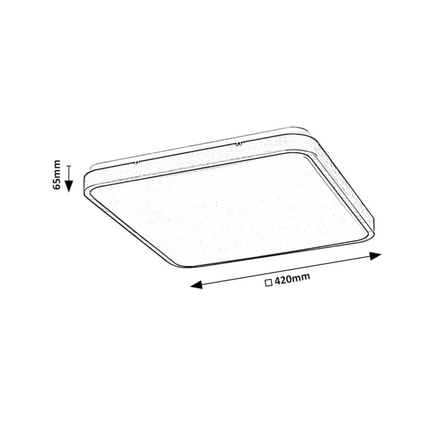 Rabalux - LED Stropna svjetiljka za kupaonicu LED/36W/230V 3000/4000/6000K IP44 42x42 cm bijela
