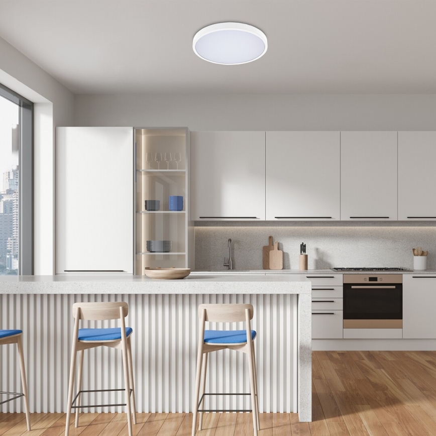 Rabalux - LED RGB Prigušiva stropna svjetiljka za kupaonicu LED/36W/230V 3000-6000K Wi-Fi Tuya IP44 pr. 42 cm bijela + daljinski upravljač