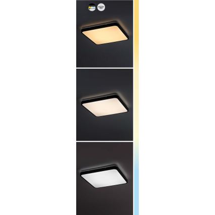 Rabalux - LED Stropna svjetiljka za kupaonicu LED/24W/230V 3000/4000/6000K IP44 29x29 cm crna