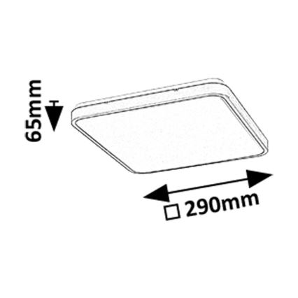 Rabalux - LED Stropna svjetiljka za kupaonicu LED/24W/230V 3000/4000/6000K IP44 29x29 cm crna