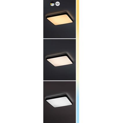Rabalux - LED Stropna svjetiljka za kupaonicu LED/36W/230V 3000/4000/6000K IP44 42x42 cm crna