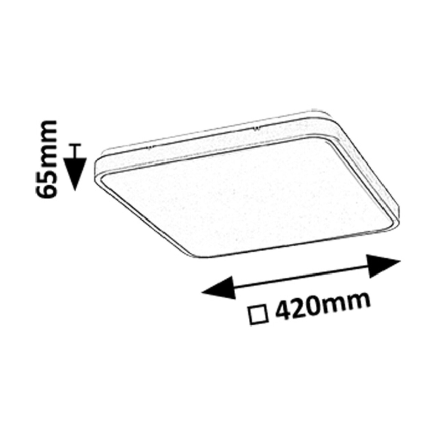 Rabalux - LED Stropna svjetiljka za kupaonicu LED/36W/230V 3000/4000/6000K IP44 42x42 cm crna