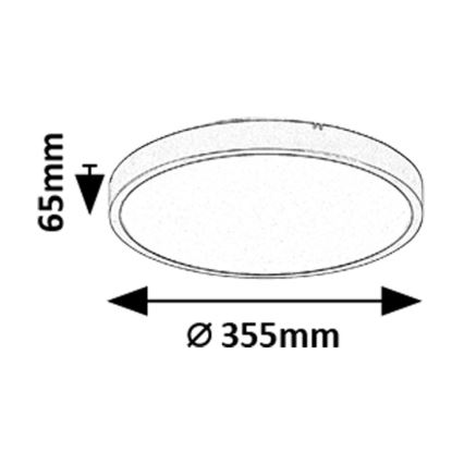 Rabalux - LED Prigušiva stropna svjetiljka za kupaonicu LED/24W/230V 3000-6000K IP44 pr. 35,5 cm crna + daljinski upravljač