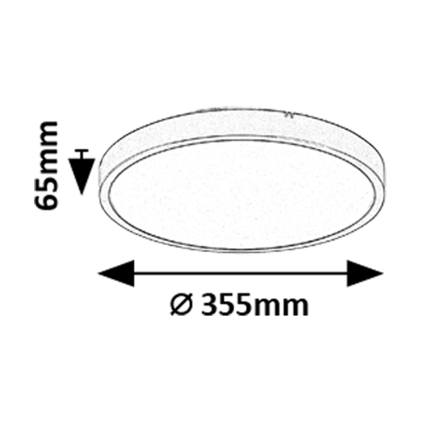 Rabalux - LED Prigušiva stropna svjetiljka za kupaonicu LED/24W/230V 3000-6000K IP44 pr. 35,5 cm crna + daljinski upravljač